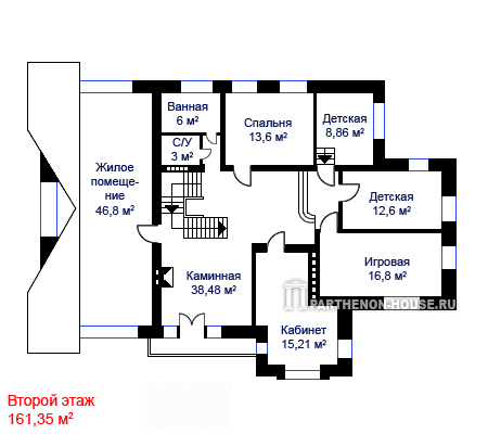 2 этаж проекта дома КА 445-5